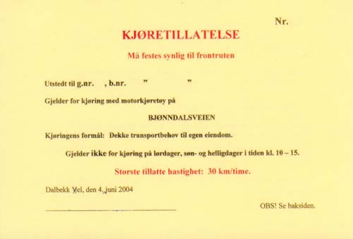 Kj�retillatelse